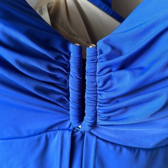 SWIM BY CACIQUE Royal Blue Cris-Cross Back Tankini Top - Picture 3 of 8